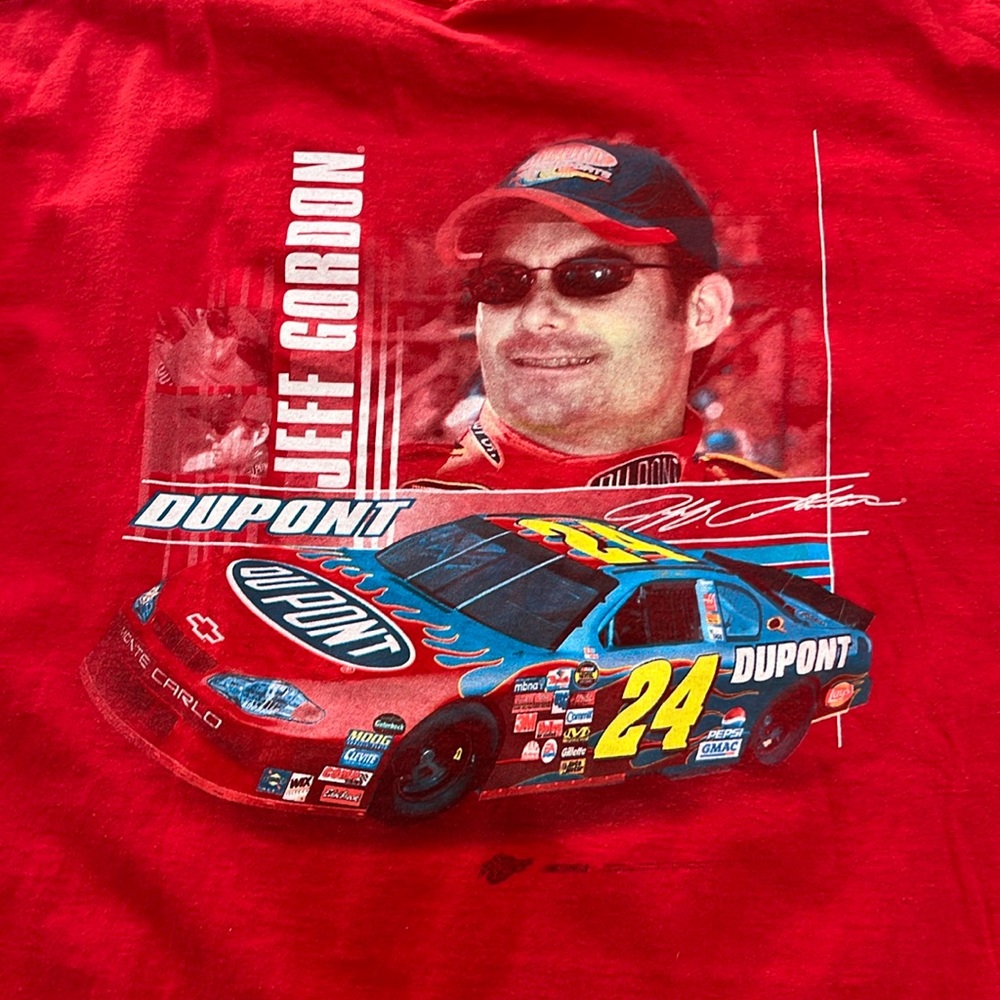 Vintage Winners Circle Jeff Gordon Red Graphic Tee Short Sleeve Size XL